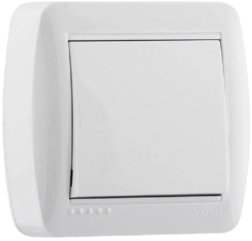 Переключатель накладной Lezard Demet 1-кл. проходной белый картинка